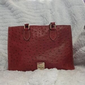 Dooney & Bourke Janine Tote RED Ostrich Embossed Leather